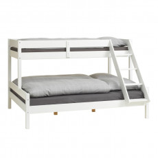 Детская кровать Mobicasa Mira, двухъярусная, 3-х местная, без ящиков 90/140×200 см, Белый