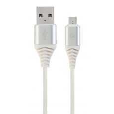 Cablu Cablexpert CC-USB2B-AMmBM-1M-BW2 MicroUSB/USB2.0, Silver/White Cablu Cablexpert CC-USB2B-AMmBM-1M-BW2 MicroUSB/USB2.0, Silver/White