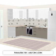 Модульная кухня Ambianta Felicia 1.5 x 2.0 м, Белый/Серый