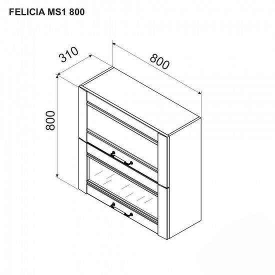 Modul superior Ambianta Felicia MS1 800, Alb