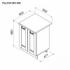 Нижний кухонный шкаф Ambianta Felicia MI3 600, Серый