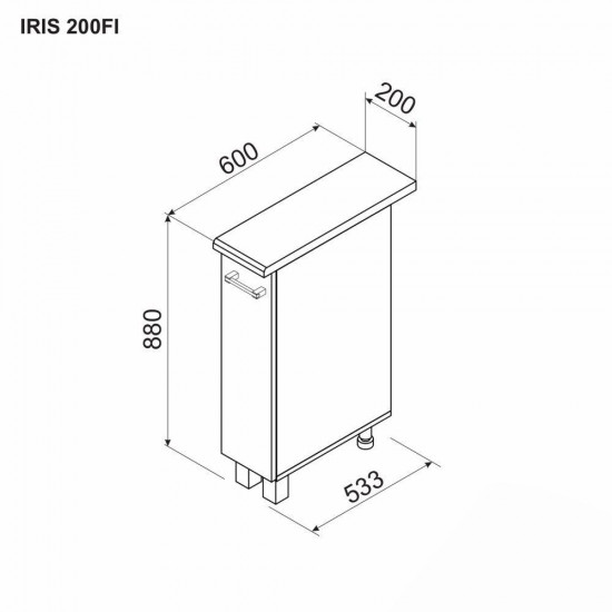 Modul inferior Ambianta Iris 200 FI, Gri