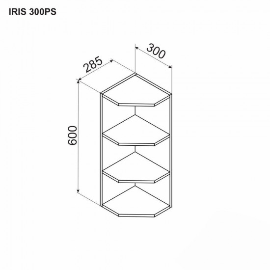 Верхний кухонный шкаф Ambianta Iris 300 PS, Серый