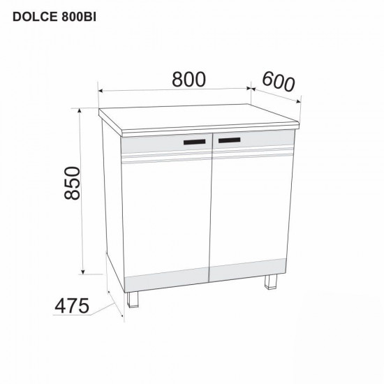 Нижний кухонный шкаф Ambianta Dolce 800 BI, Венге