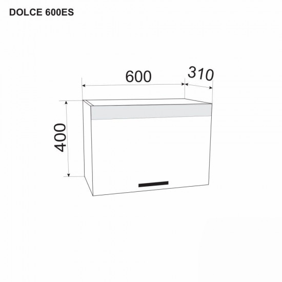 Верхний кухонный шкаф Ambianta Dolce 600 ES под вытяжку, Серый