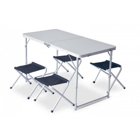 Складной стол со стульями для кемпинга Pinguin Set table + 4 stools Petrol Blue