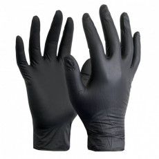 Нитриловые перчатки без талька Aldena XS чёрные (100 шт./уп.)
