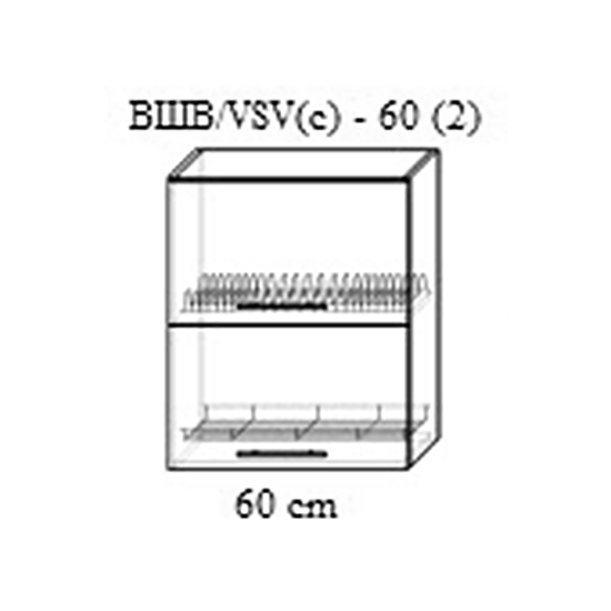 Верхний кухонный шкаф Bafimob ВШВ(с)-60(2) МДФ (плёнка), Дуб полярный