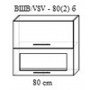 Верхний кухонный шкаф Bafimob ВШВ-80(2)b МДФ (плёнка), Алебастр