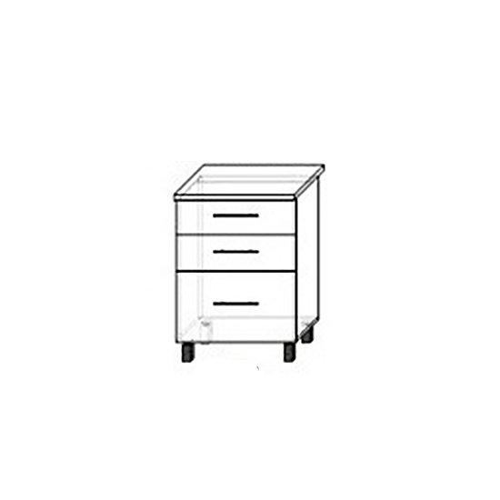 Нижний кухонный шкаф PS НШГа-60(3) Garis МДФ (плёнка), Дуб Конкордия