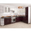 Bucatarie modulara PS de colț 3,4х1,7 m (MDF High Gloss), Alb/Bordo