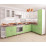 Модульная кухня PS угловая 3,4х1,7 м (МДФ Глянец), Белый/Салатовый
