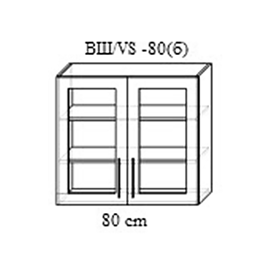 Верхний кухонный шкаф Bafimob ВШ-80б МДФ (High Gloss), Белый
