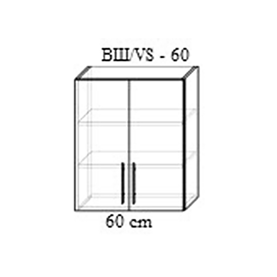 Верхний кухонный шкаф Bafimob ВШ-60 МДФ (High Gloss), Белый