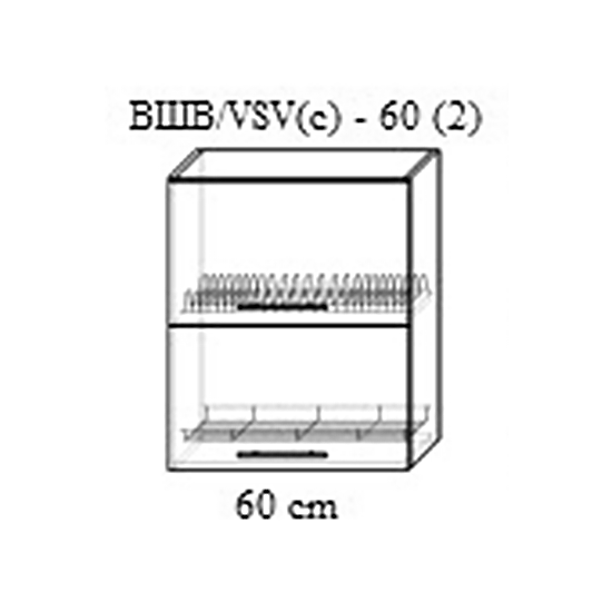 Верхний кухонный шкаф Bafimob ВШВ(с)-60(2) МДФ (High Gloss), Белый