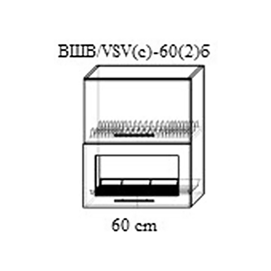 Верхний кухонный шкаф Bafimob ВШВ(с)-60(2)б МДФ (High Gloss), Белый