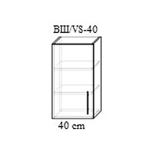 Верхний кухонный шкаф Bafimob ВШ-40 МДФ (High Gloss), Белый