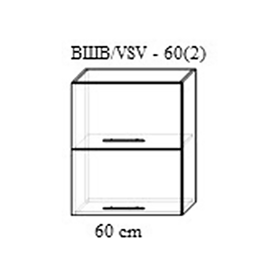 Верхний кухонный шкаф Bafimob ВШВ-60(2) МДФ (High Gloss), Беж-бьянко
