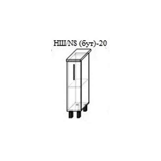 Нижний кухонный шкаф PS НШ(бут)-20 МДФ (High Gloss), Антрацит