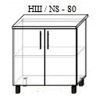 Нижний кухонный шкаф PS НШ-80 МДФ (High Gloss), Черный