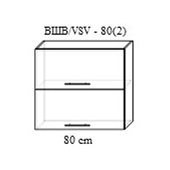 Верхний кухонный шкаф Bafimob ВШВ-80(2) МДФ (High Gloss), Салатовый