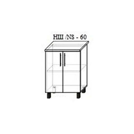 Нижний кухонный шкаф PS НШ-60 МДФ (High Gloss), Коричневый