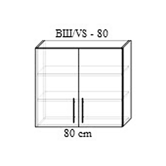 Верхний кухонный шкаф Bafimob ВШ-80 МДФ (High Gloss), Красный