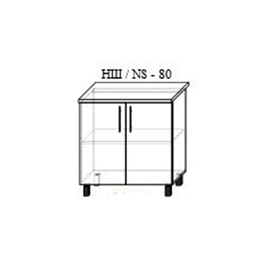 Нижний кухонный шкаф PS НШ-80 МДФ (High Gloss), Бордо