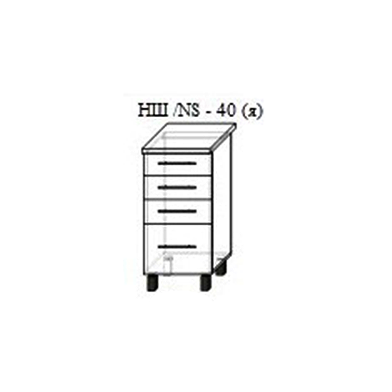 Нижний кухонный шкаф PS НШ(я)-40 МДФ (High Gloss), Капучино-матовый