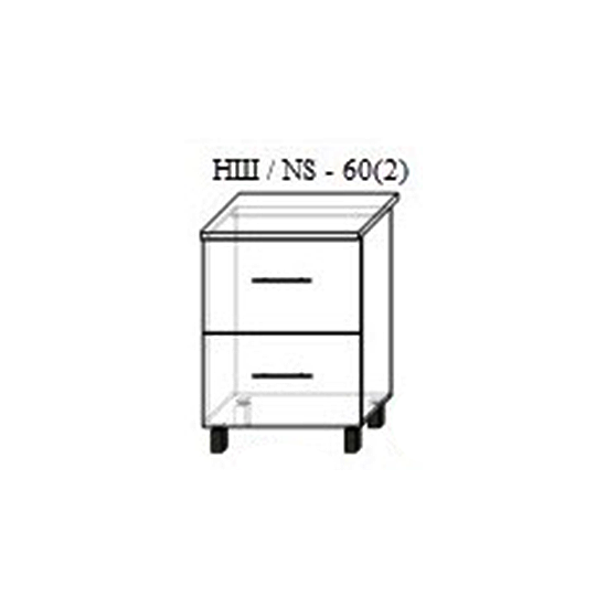 Нижний кухонный шкаф PS НШ-60(2) с доводч. шариков МДФ (плёнка), Дуб полярный
