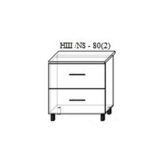 Нижний кухонный шкаф PS НШ-80(2) с доводч. шариков МДФ (High Gloss), Антрацит