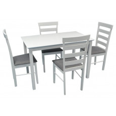 Set de mobilă Eva Masa GLORIA White + 4 scaune GLORIA (White, NV-10WP Grey)