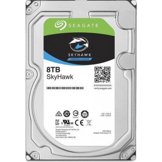 3.5" Жесткий диск 8 TB Seagate SkyHawk Surveillance, 7200 rpm, 256 MB, SATA III (ST8000VX004)