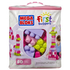 Mattel DCH54 Set Mega Bloks - primul constructor - seria "First Builders" Roz 60 piese