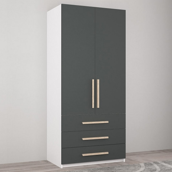 Шкаф Mobildor Smart-Home (90 см) с выдвижными ящиками, White/Anthracite