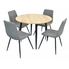 Set de mobilă Eva masa DT 402-2 + 4 scaune XR-154B Grey5 (rogojca)