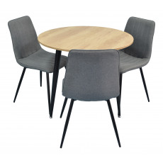 Set de mobilă Eva masa DT 404-2 + 3 scaune XR-154B Grey 5 (rogojca)