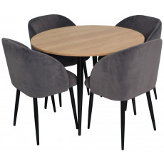 Набор мебели Eva стол DT 402-2 + 4 стула LC-618B Dark Grey 57(velur)