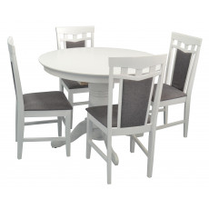 Набор мебели Eva Стол CAPELLA V White + 4 стулa DEPPA R (White, NV-10WP Grey )