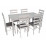 Набор мебели Eva Стол SANFLOWER + 6 стульев GLORIA (White, NV-10WP Grey)