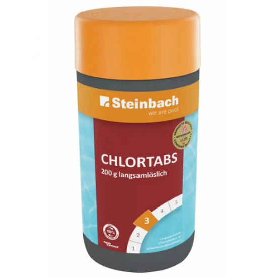 Таблетки хлора Steinbach 752201 медленно растворимые, 200 г, шаг 3, упаковка 1 кг