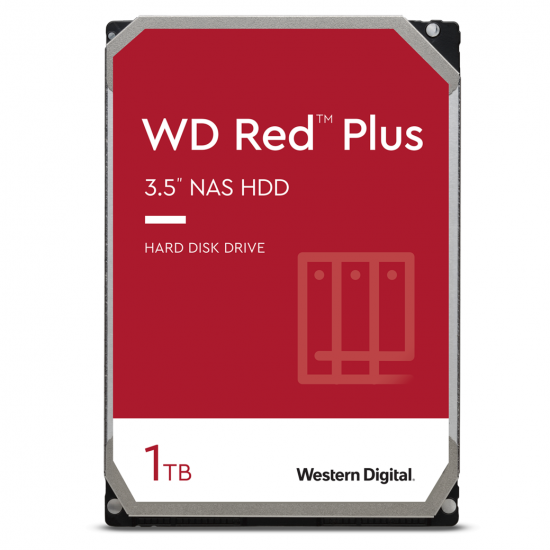 3.5" Жесткий диск 1 TB Western Digital Red Plus, 5400 rpm, 64 MB, SATA III (WD10EFRX)