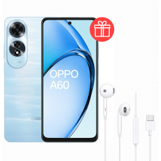 Смартфон Oppo A60, 8/256ГБ, Ripple Blue + Подарок OPPO Earphones Type-C MH135-3 White