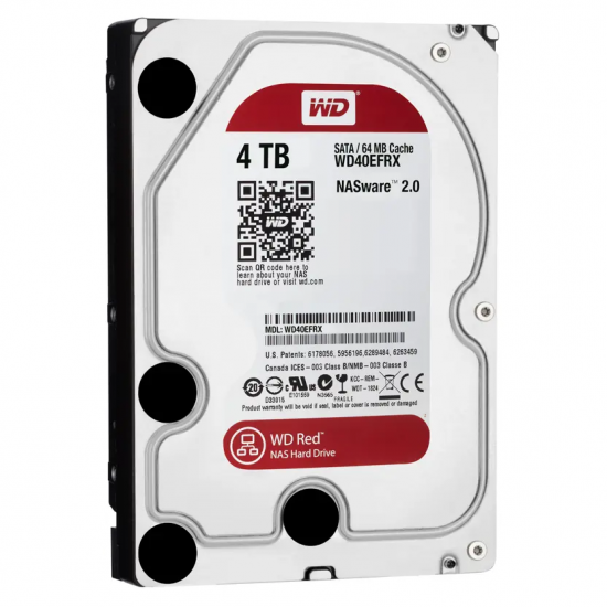 3.5" Жесткий диск 4 TB Western Digital Red, 5400 rpm, 64 MB, SATA III (WD40EFAX)