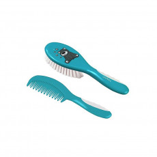 Perie și pieptene BabyOno din păr natural, Turquoise Perie și pieptene BabyOno din păr natural, Turquoise