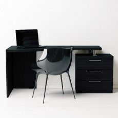 Masă de birou Indart Desk 03, Wood/White/Black Masă de birou Indart Desk 03, Wood/White/Black